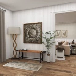 Industrial Metal And Brown Wood Bench Brown - Olivia & May -Baxton Studio Shop GUEST c1793169 c46c 4d72 acbe 7b113b0d4607