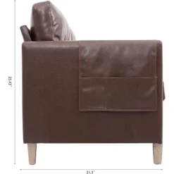 Acekool Modern Upholstered 3-Seater Sofa, Loveseat With Side Pocket, Wood Frame, For Living Room, Bedroom, Office, Gray -Baxton Studio Shop GUEST c1a9fa1d d548 49e7 9d0f fe17f8704fbe