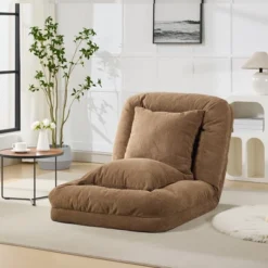 Adjustable Sofa Bed - 5-Position Recliner Chair W/ 2 Pillows For Adults & Pets - Comfy Living Room & Bedroom Lounger -Baxton Studio Shop GUEST c1aaba64 fcc8 4308 8ede e7d1f89fcb7d