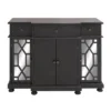 Glam Mirror And Wood Storage Cabinet Black - Olivia & May