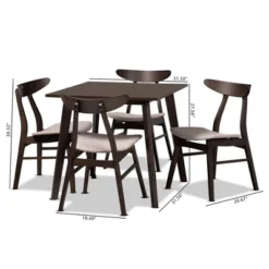 5pc Britte Fabric Upholstered Wood Dining Set - Baxton Studio -Baxton Studio Shop GUEST c1d176f5 0752 4a71 b84c fe8c8d7f1a14