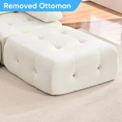 Mjkone U-Shaped Velvet Modular Sectional Sofa With Free Combination Ottoman,Convertible 4-Seater Sofa With Rivet Trim -Baxton Studio Shop GUEST c1d5f7d2 c729 4035 a1a1 e02ae57d0112