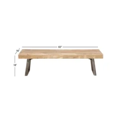 Natural Solid Wood Bench Light Brown - Olivia & May -Baxton Studio Shop GUEST c1f4c117 54c0 49b5 b1cb 2554b5d5d52b