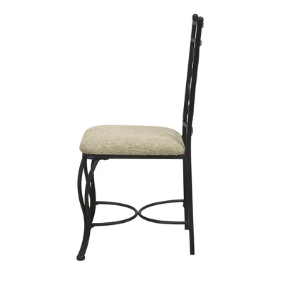 5pc Chandler Glass Top Metal Dining Set Black - Dorel Living 5 5pc Chandler Glass Top Metal Dining Set Black - Dorel Living - Image 5