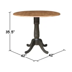 5pc 42" Round Dual Drop Leaf Counter Height Dining Table With 4 Splat Back Stools Hickory/Washed Coal - International Concepts -Baxton Studio Shop GUEST c22a0e7f 6afe 425a afcc 0379270f4b4a