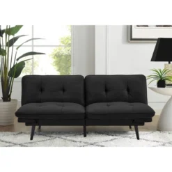 New Release 5 Finley Convertible Futon Sofa Bed Black - Serta