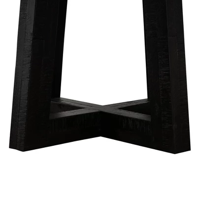 Manchester Modern Concrete And Acacia Round Dining Table Gray - Armen Living 4 Manchester Modern Concrete And Acacia Round Dining Table Gray - Armen Living - Image 4