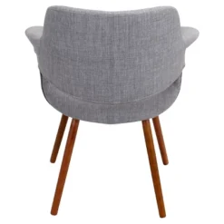 Vintage Flair Mid Century Modern Walnut Wood Legged Dining Chair Polyester/Light Gray - LumiSource -Baxton Studio Shop GUEST c261d580 7449 4fa6 9d90 9f472f75c2c0