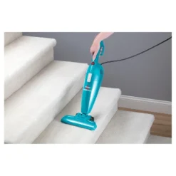 FeatherWeight Lightweight Stick Vacuum: Bissell, Bagless, Turquoise Blue, Electric, Hard Floor, Pet Hair, 1 Speed, 15ft Cord -Baxton Studio Shop GUEST c2690031 e726 404b 8018 a38eaf965770