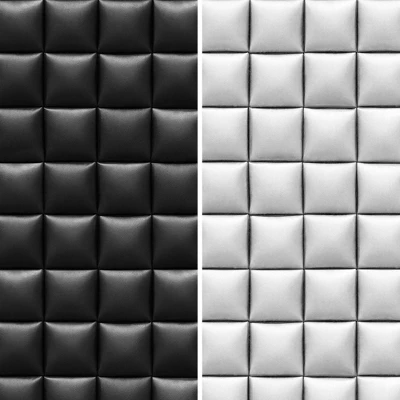 6" Double Sided Glam Leather Print Canvas Room Divider Black - Oriental Furniture 5 6" Double Sided Glam Leather Print Canvas Room Divider Black - Oriental Furniture - Image 5