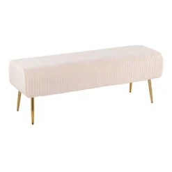 51" Marla Glam Pleated Bench - LumiSource -Baxton Studio Shop GUEST c28a3efe 8988 4223 ae1e b29fd10c4a1a