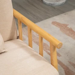 HOMCOM 48" 2 Seater Couch For Small Spaces, Modern Loveseat Sofa For Bedroom, Living Room Furniture, & More, Upholstered Small Couch, Beige -Baxton Studio Shop GUEST c2bb247b 5870 45f5 a055 a801d09903b2