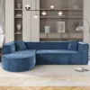 109"W Sectional Sofa Couch, Upholstered Modular Sofa With Two Pillows -ModernLuxe