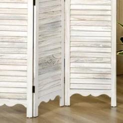 HOMCOM 4-Panel Folding Room Divider With Blackboard, 5.5 Ft Tall Freestanding Privacy Screen Panels For Bedroom Or Office, White -Baxton Studio Shop GUEST c2f7e2af 0380 41f2 a4a4 4153db062110