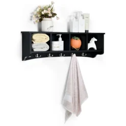 Costway Hanging Entryway Shelf Coat Rack Wall Mounted Storage Cabinets -Baxton Studio Shop GUEST c330211f 97ce 4f1b 891e e5ffdcb1a37c