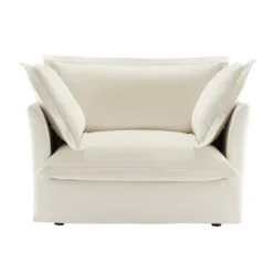 CAVINAS Couches For Living Room Deep Seat Sofa Couch Fabric Slip-covered Armchair With Cushion And Pillows -Baxton Studio Shop GUEST c371969a 2196 4c79 9de7 da0b692ea404