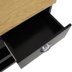 Sunnydaze Decor Sunnydaze MDF Indoor Farmhouse Style Kitchen Island Cart With Drawers And Shelves - 34.25" H - Black 15 Sunnydaze Decor Sunnydaze MDF Indoor Farmhouse Style Kitchen Island Cart With Drawers And Shelves - 34.25" H - Black -Baxton Studio Shop GUEST c3746806 045e 4b19 932d a6f5de5f02d2