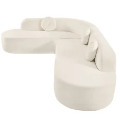 122''W Modern 2-Piece Curved Sectional Sofa, Elegant Chenille Upholstered Couch With Round Pillows - ModernLuxe 14 122''W Modern 2-Piece Curved Sectional Sofa, Elegant Chenille Upholstered Couch With Round Pillows - ModernLuxe -Baxton Studio Shop GUEST c37eef04 5f24 4b1d 8d4b 657c928743ab