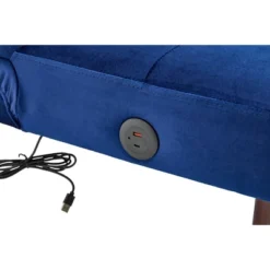 ModernLuxe Low Upholstered Sofa Bed Sleeper Sofa Recliner With Adjustable Backrest & Charging Port, Gray/Blue/Coffee/Pink -Baxton Studio Shop GUEST c4a254a7 7035 43d3 8f7b 71ac9e5946a5