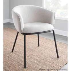 Ashland Contemporary Dining Chair Black/Cream - LumiSource: Padded Seat, Metal Legs, Polyester Upholstery -Baxton Studio Shop GUEST c4eb7cfc c4e2 47bb b43e 11515895916d