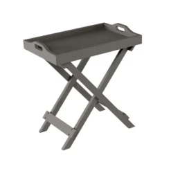 Hastings Home Folding Side Table With Removable Tray Top - Gray -Baxton Studio Shop GUEST c51515c9 064e 4c07 bc3b 84b2911bec43