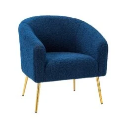 Vicenza Wooden Upholstered Accent Chair Contemporary Living Room Chair Polyester Barrel Chair With Metal Legs For Bedroom | Karat Home -Baxton Studio Shop GUEST c533bb3f 3a4e 4ae3 8cc9 1326074c9fe0