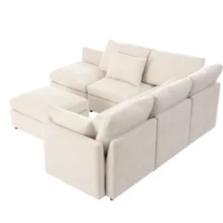 U-Shaped Sectional Sofa Couch, L-Shaped Sofa With A Movable Ottoman And Two USB Ports For Living Room - ModernLuxe 23 U-Shaped Sectional Sofa Couch, L-Shaped Sofa With A Movable Ottoman And Two USB Ports For Living Room - ModernLuxe -Baxton Studio Shop GUEST c56f9f17 f1eb 4c9d b011 45ee6e5bf250