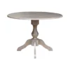 Kayden Round Dual Drop Leaf Pedestal Table Washed Gray Taupe - International Concepts