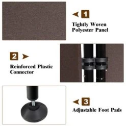 Costway 4-Panel Room Divider Folding Privacy Screen W/Steel Frame Decoration Brown -Baxton Studio Shop GUEST c5ad5aa8 41f8 4327 bcc9 aaa39e631eb7