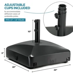 Maple99 Umbrella Base – Fillable, Heavy-Duty & Mobile Patio Umbrella Stand For Deck, Poolside, Garden - 123 Lbs Capacity, Black 10 Maple99 Umbrella Base – Fillable, Heavy-Duty & Mobile Patio Umbrella Stand For Deck, Poolside, Garden - 123 Lbs Capacity, Black -Baxton Studio Shop GUEST c5fa81d2 eff9 40a0 8b99 d0f60eae2537