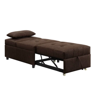 28" Hidalgo Sofa Brown Fabric - Acme Furniture 1 28" Hidalgo Sofa Brown Fabric - Acme Furniture