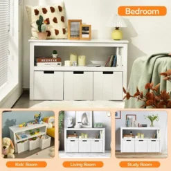 Costway Kid Toy Storage Cabinet 3 Drawer Chest W/Wheels Large Storage Cube Shelf 14 Costway Kid Toy Storage Cabinet 3 Drawer Chest W/Wheels Large Storage Cube Shelf -Baxton Studio Shop GUEST c63571b9 d000 4ce4 acf8 d33355c09414