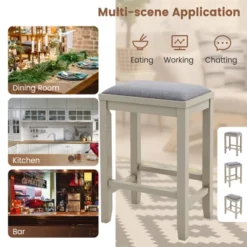 Costway Set Of 2 Upholstered Bar Stools Wooden Counter Height Dining Chairs 17 Costway Set Of 2 Upholstered Bar Stools Wooden Counter Height Dining Chairs -Baxton Studio Shop GUEST c6444584 d949 4a57 9b7b f57f4493d0ad