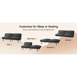 Dyonery 70" Memory Foam Folding Convertible Linen Futon Sofa Couch,Detachable Cushion,Adjustable Backrest, For Living Room,Office,Apartment, Black 15 Dyonery 70" Memory Foam Folding Convertible Linen Futon Sofa Couch,Detachable Cushion,Adjustable Backrest, For Living Room,Office,Apartment, Black -Baxton Studio Shop GUEST c697c9c1 f866 4bda 9aca d1f9718ebaae