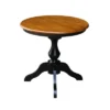 30" Lucy Round Top Pedestal Table Dining Height Black/Cherry - International Concepts