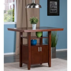 Albany High Table With Cabinet Walnut - Winsome -Baxton Studio Shop GUEST c6fbab0d bd29 4ce6 9d6c 629eb5694091