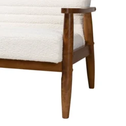 Stratton Boucle Fabric And Wood Sofa White/Walnut Brown - Baxton Studio -Baxton Studio Shop GUEST c780e1d3 f2b9 4f77 8f9f a2c15030aab9