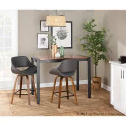 Set Of 2 Fabrico Square Height Barstools - LumiSource -Baxton Studio Shop GUEST c84da938 3e15 4add b083 0d12f8d12e40