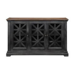 Vercelli 3 Door Credenza Black Rub - Treasure Trove Accents