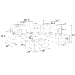 Elevate Your Living Space With Our Stylish L-Shaped Sectional Sofa �C Comfort, Functionality, And Aesthetic Appeal All In One -Baxton Studio Shop GUEST c8adbc4d aa3e 4fb8 878a f65870f98fda
