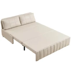 Mjkone W62''Pull Out Sofa Bed, 3-in-1 Modern Pull Out Leathaire Fabric Sleeper Sofa Couch,Chaise Lounge -Baxton Studio Shop GUEST c8b82b06 65a6 4013 8b2b 4ce1331c81eb