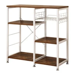 Karl Home 3-Tier Kitchen Baker's Rack Utility Storage Shelf Microwave Stand Storage Cart -Baxton Studio Shop GUEST c8b88a32 6991 4604 b449 6387a5a83e73