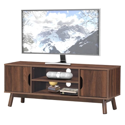 Tangkula TV Stand Storage Media Console For TV’s Up To 50’’ Wooden Entertainment Center W/Shelves Brown/Black/White 6 Tangkula TV Stand Storage Media Console For TV’s Up To 50’’ Wooden Entertainment Center W/Shelves Brown/Black/White - Image 6
