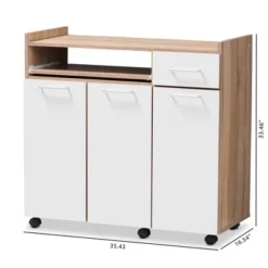 Charmain Modern And Contemporary Light Oak And Finish Kitchen Cabinet White/Brown - Baxton Studio -Baxton Studio Shop GUEST c907c759 982c 49b9 b7d1 e92e013168bd