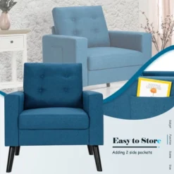 Tangkula Modern Armrest Accent Single Sofa Upholstered Living Room Chair With 2 Side Pockets Beige 14 Tangkula Modern Armrest Accent Single Sofa Upholstered Living Room Chair With 2 Side Pockets Beige -Baxton Studio Shop GUEST c923af9c 4735 485b 98e1 1fd33d185c18