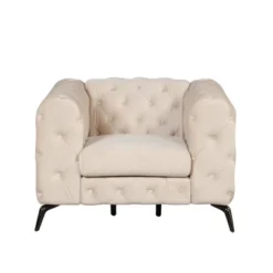 Modern Velvet Upholstered Accent Sofa Chair With Button Tufted Back-ModernLuxe -Baxton Studio Shop GUEST c93993e8 24f1 45ee 935f 022a30018abd