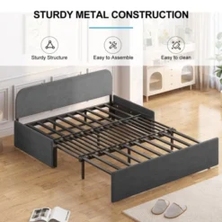 Mjkone Queen Size Pull Out Sofa Bed, 2-in-1 Modern Pull Out Linen Sleeper Sofa Couch -Baxton Studio Shop GUEST c9470bb9 0110 4c02 8cf8 134ffcd844b8