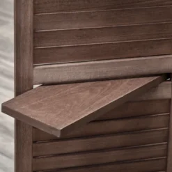 HOMCOM 4-Panel Folding Room Divider, 5.6 Ft Freestanding Paulownia Wood Privacy Screen Panel With Storage Shelves For Bedroom Or Office -Baxton Studio Shop GUEST c959a4be ee41 4ad8 802b 9e17c805c5a8