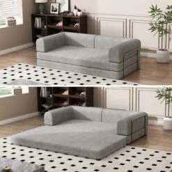 Convertible Corduroy Sleeper Sofa Bed,Folding Mattress Couch With Fixed-Shape Frame, 3 Seater Fold Out King Size Futon,No Assembly Floor Couch -Baxton Studio Shop GUEST c95aa61f 535e 41d4 8d99 29cbd416f576 2