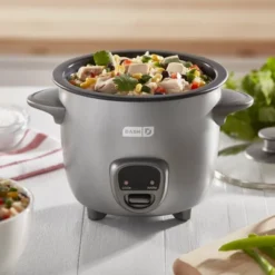 Dash 2-Cup Electric Mini Rice Cooker - Graphite: Small Rice Maker, Automatic Keep Warm, Includes Recipes & Accessories -Baxton Studio Shop GUEST c9731fc2 9c17 4a71 8460 d6e9c5080134